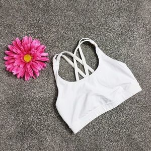 Lululemon White Criss Cross Back Sports Bra